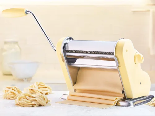 Miniatura 3 de PASTALINDA Máquina para hacer pasta Classic 200, rodillos de 7.9 in de ancho, 9 posiciones de grosor, 2 posiciones de corte, acero inoxidable