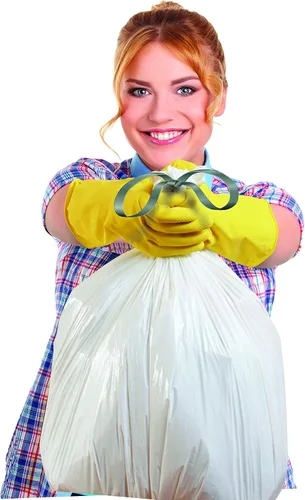Miniatura 3 de Commander - Bolsas de basura blancas con cordón para cocina de 13 galones, 0.7 milésimas de pulgada de grosor y alto, 24 x 25 pulgadas, paquete
