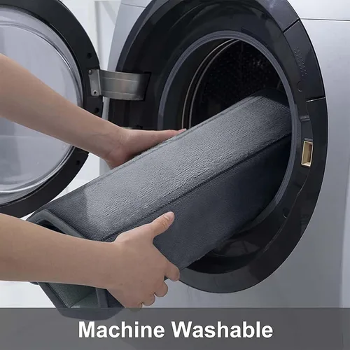 Miniatura 5 de Buganda Tapete de baño de espuma viscoelástica, 47 x 17 pulgadas, ultra suave y antideslizante, absorbente de agua y lavable a máquina, tapete