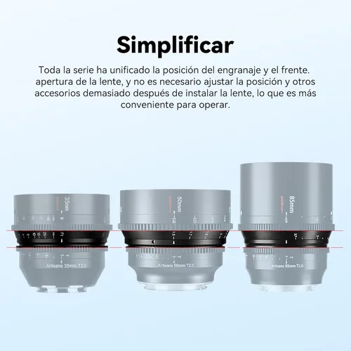 Miniatura 6 de 7artisans Lente Cine de gran apertura T2.0 de 1.378 in compatible con montura Leica/Sigma/Panasonic L