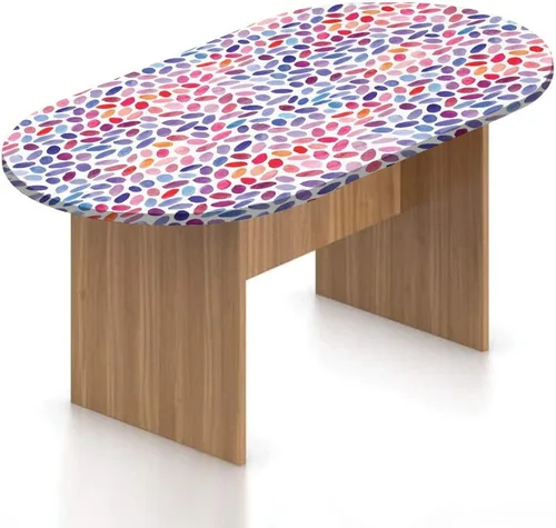 Miniatura 18 de XISUNYA Mantel ovalado ajustable para patio, mantel geométrico de poliéster elástico, mantel ajustable con estampado tribal, se adapta a mesas