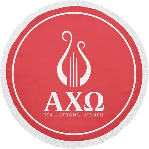 Alpha Chi Omega Sorority - Toalla de playa redonda (60 pulgadas) de gran tamaño, súper absorbente, sin arena, gruesa toalla grande para piscina