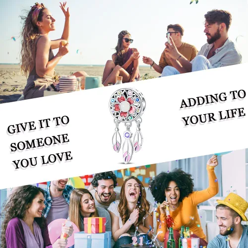 Miniatura 160 de LNQOBU Happy Life - Colgante para pulseras de abalorios, plata de ley 925 para mujer (con un espaciador de cuentas)