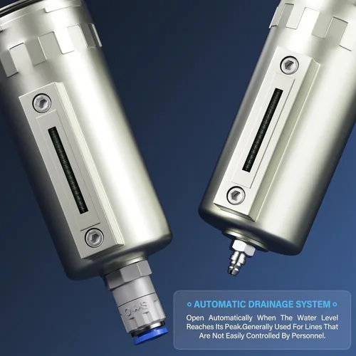Miniatura 8 de TAILONZ PNEUMATIC 0-240PSI Sistema de secado de aire industrial de tres etapas grado NPT de 1/2 pulgada, filtro de partículas, filtro coalescente