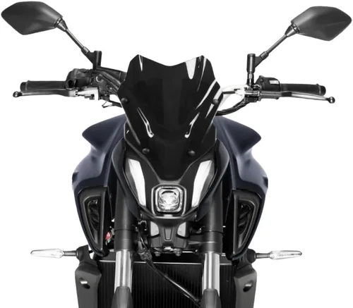 Parabrisas de motocicleta para Yamaha MT-07 FZ-07 MT07 FZ07 2021 2022 2023 carenado deflector de parabrisas protector de visera (negro)