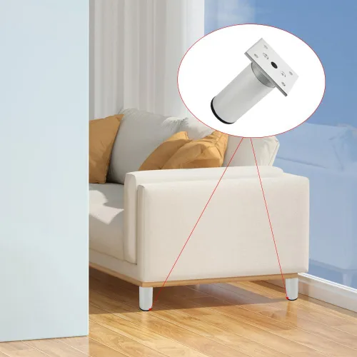 Miniatura 5 de TOVOT 4 patas redondas de 3 pulgadas para muebles, patas de sofá de aleación de aluminio, patas de metal resistentes para muebles, gabinetes y sofás