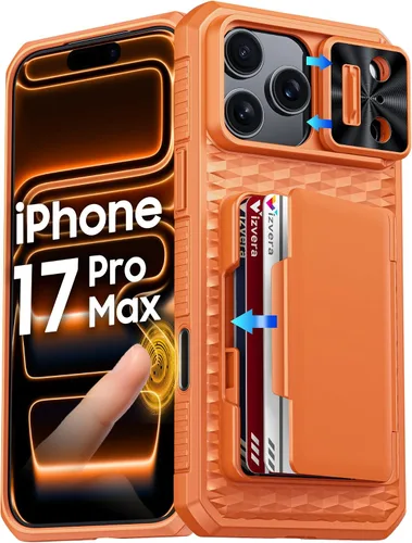 Miniatura 27 de Vizvera para iPhone 16 Pro Max Funda tipo cartera RFID [Soporte para tarjetas][Control de cámara][Cubierta de cámara] Funda protectora de silicona