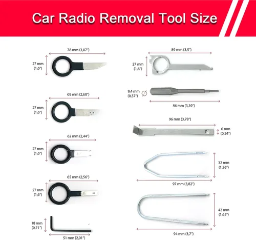 Miniatura 4 de Kit de herramientas de extracción de radio y herramienta de palanca de extracción universal para reproductor de CD estéreo para la mayoría de autos