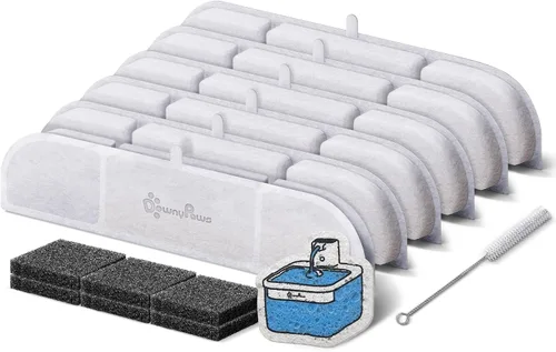 Miniatura 6 de DownyPaws Paquete de 6 filtros de repuesto para fuente de agua para gatos con pilas DPWFP6, juego de filtros de repuesto de 3 meses