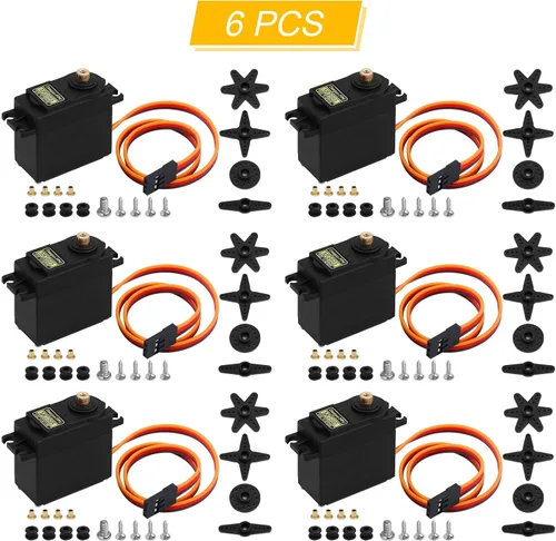 Miniatura 7 de 6PCS MG995 55g Servo RC Servos Digital de Alta Velocidad Torque Servo Motor Engranaje Metálico Servo Impermeable para Futaba JR RC Coche Avión