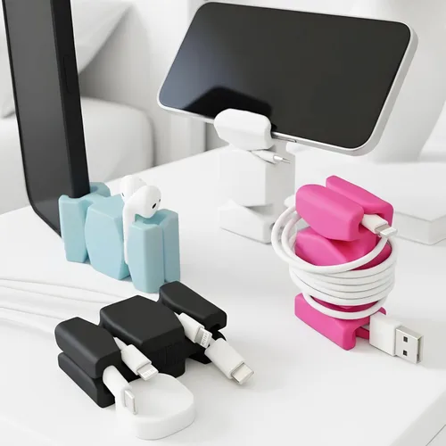 Miniatura 22 de CordBrick Soporte de cable ponderado de silicona y acero para mesita de noche. Organizador de cargador de teléfono de viaje. Accesorio útil