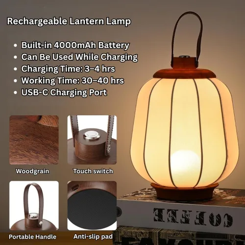 Miniatura 7 de Lámpara de mesa recargable inalámbrica, luz LED para exteriores, funciona con batería de 4000 mAh, 3 lámparas de escritorio táctiles de atenuación