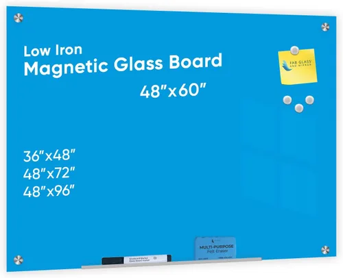 Miniatura 28 de Fab Glass and Mirror - Pizarrón magnético de vidrio con borrador, Negro