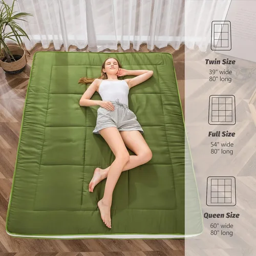 Miniatura 4 de MAXYOYO Colchón Futón, Colchón Japonés Acolchado para Suelo, Colchón Acolchado para Cama, Almohadilla de Dormir Plegable Extra Gruesa Transpirable