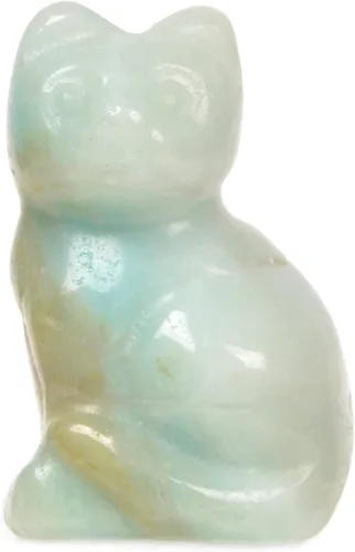 Miniatura 16 de Justinstones Escultura de gato tallada de cristal de cuarzo, estatua de gato de animal gatito de 1.181 in, mini figura de gato sentado de cristal