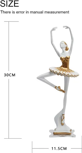 Miniatura 4 de HAUCOZE Estatua de bailarina de bailarina, escultura de yoga, decoración moderna del hogar, regalo para sala de estar, oficina, poliresina, 12