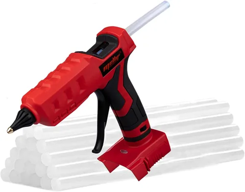 Mellif - Pistola de pegamento caliente inalámbrica compatible con batería Milwaukee de 18 V, eléctrica, de mano, para manualidades, con 20 barras de