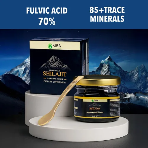 Miniatura 6 de Siba - Resina Shilajit pura del Himalaya para hombres y mujeres, triple purificada con más de 85 minerales traza y 70% ácido fúlvico para uso