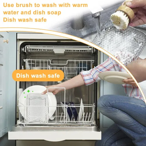 Miniatura 9 de BYKITCHEN Estante para freidora de aire Ninja 8 QT DZ201/SL201 DualZone Airfryer/Bella 4QT Slim Airfryer & More, 3 piezas apilables de acero
