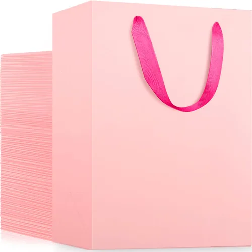 Miniatura 47 de EUSOAR Bolsas de compras para boutique, 20 piezas de 7.8 x 3.9 x 11 pulgadas, bolsas de regalo de papel kraft negro medianas resistentes con asa