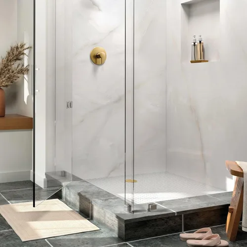 Miniatura 8 de Moen Align Kit de Moldura de Ducha Moderno PPosi-Temp de Oro Cepillado con Balance de Presión, Válvula Requerida, T2192BG
