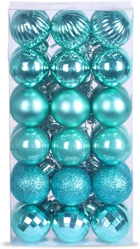 Miniatura 127 de Bolas de Navidad Grandes de 3.2" en Azul Bebé - Adornos para Árbol de Navidad, Bolas Colgantes Inastillables para Cumpleaños, Halloween, Boda
