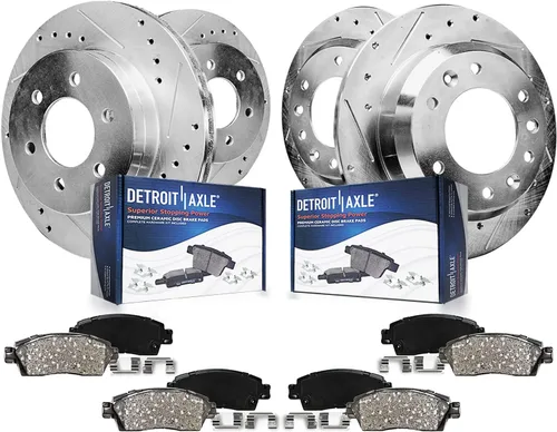 Miniatura 24 de Detroit Axle - Kit de frenos para Acura TSX 2009-2010 Honda Accord 2008-2011 Rotores de freno perforados y ranurados Pastillas de freno de cerámica