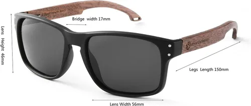 Miniatura 5 de Lentes de sol de bambú hechos a mano con cristales polarizados para hombres y mujeres