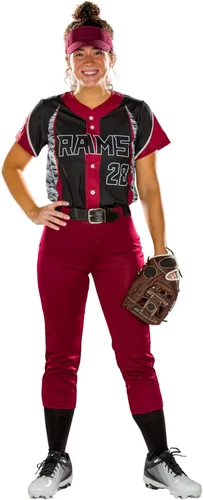 Miniatura 2 de Alleson Athletic Girls Belt Loop Fastpitch Pant Escarlata