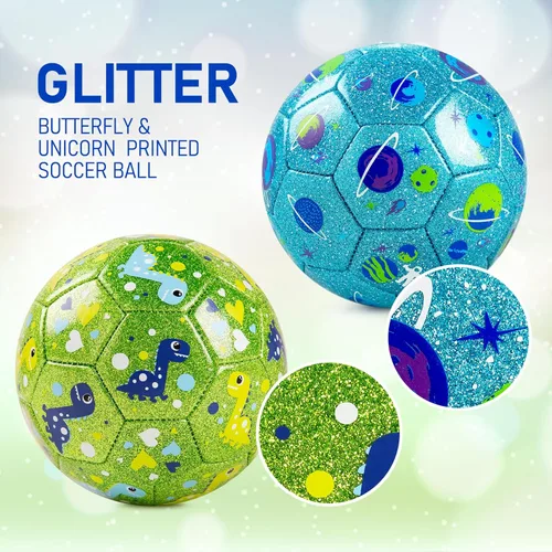 Miniatura 6 de ZOOJOY Balón de fútbol de tamaño 2 para niños pequeños, paquete de 2 pelotas de fútbol para niños con bolsa de malla de inflador, juguetes