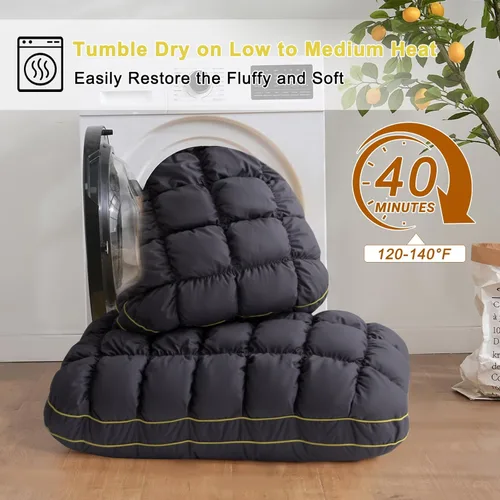 Miniatura 6 de YOUR MOON - Almohada de cama de apoyo mullida, tamaño estándar, relleno alternativo supersuave de alta calidad para dormir, calidad de hotel de lujo