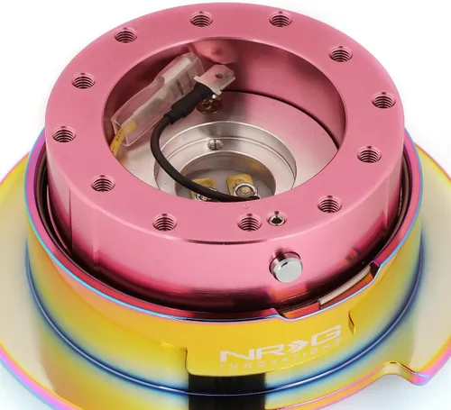 Miniatura 3 de Auto Dynasty NRG Innovations SRK-250PK-MC Adaptador de liberación rápida para volante Gen 2.5 Cuerpo rosa/Anillo cromado Neo