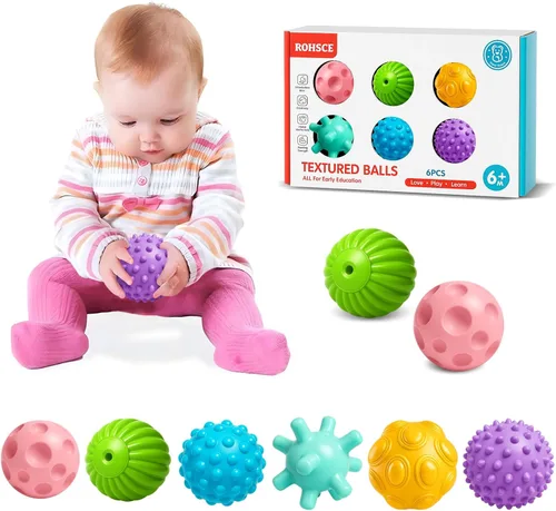 Miniatura 15 de Bolas de bebé para niños pequeños de 1 a 3 años, juguetes de baño para bebés de 6 a 12 meses, juego de bolas sensoriales suaves para bebés, set