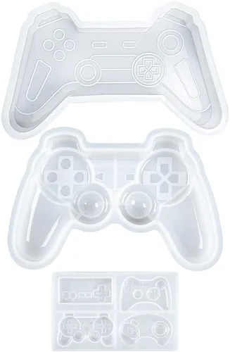 Miniatura 7 de Moldes de silicona para controlador de juegos, chocolate y caramelo, fondant, para hornear, cubitos de hielo, resina epoxi, fabricación de jabón