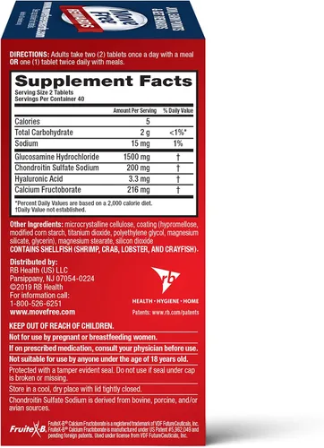 Miniatura 8 de Suplemento avanzado Move Free para articulaciones de triple fuerza con glucosamina, condroitina y ácido hialurónico, 11873, 1, 1