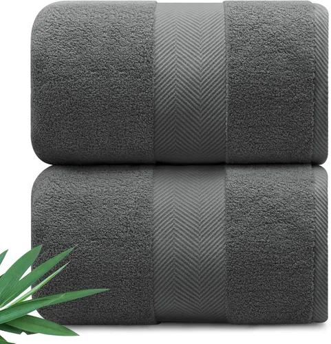 Miniatura 23 de Alusa Home - Toallas de baño ultra suaves y afelpadas de viscosa de bambú - 700 g/m² Paquete de 2 - Extra grande 70x35 pulgadas - Super absorbente