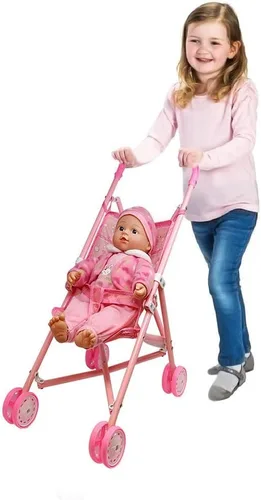 Miniatura 7 de Muñecas para jugar Mi primera muñeca bebé en cochecito, muñeca de cuerpo suave de 16 pulgadas incluida en set de juego divertido para bebés, niños