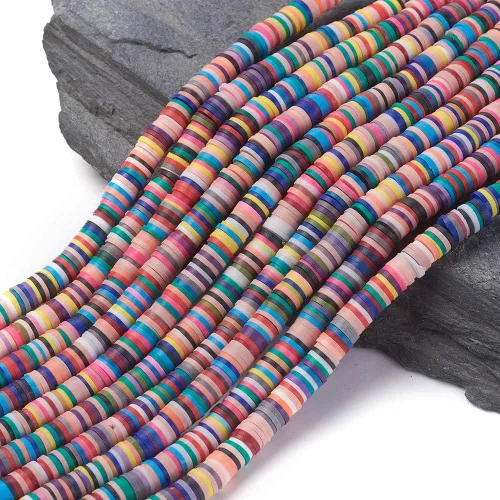 Miniatura 8 de Cuentas Heishi de disco redondo plano de 0.236 pulgadas (0.236 in), cuentas espaciadoras sueltas de arcilla polimérica para pulseras de la amistad