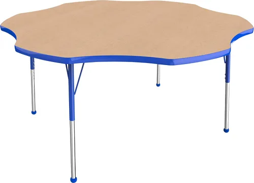 Miniatura 135 de FDP Clover Mesa de Actividades Escolar y de Oficina (48 x 48 pulgadas), patas estándar con deslizadores giratorios para entornos de asientos