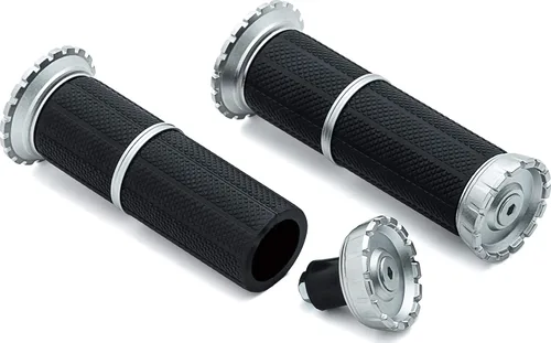 Miniatura 3 de Kuryakyn 3585 Riot - Empuñaduras para manillar para acelerador y embrague, ajuste universal para manillares de 1 pulgada de diámetro, negro Negro