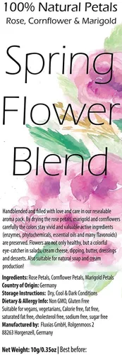 Miniatura 7 de Mezcla de flores de primavera – Flores comestibles – Rosa, aciano y caléndula – Todo natural, delicias de grado culinario (0.35 onzas) – Calidad