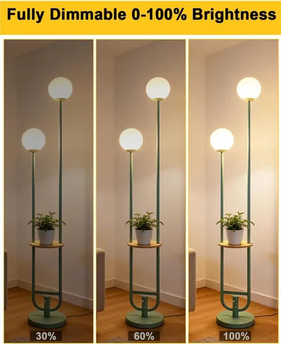 Miniatura 4 de Lightdot Lámpara de pie rosa regulable de 60 pulgadas, lámparas de pie de mediados de siglo con 3 bombillas G9 de 3000 K de color blanco cálido