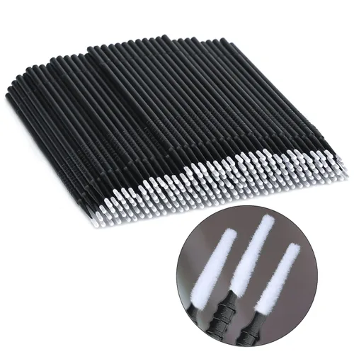 Miniatura 3 de G2PLUS 200 microhisopos excelentes, microhisopos de alta gama para extensiones de pestañas, microaplicador para maquillaje y cuidado personal (negro)