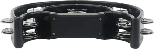 Miniatura 5 de Ogrmar Tambor de percusión de mano con pandereta de doble fila con mango ergonómico para regalo, KTV, fiesta, juguete para niños (negro)