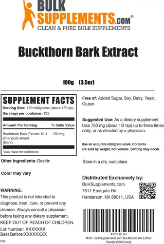 Miniatura 6 de BulkSupplements. com Extracto de corteza de espino cerval en polvo, extracto de espino cerval de aliso, extracto brillante de espino amarillo