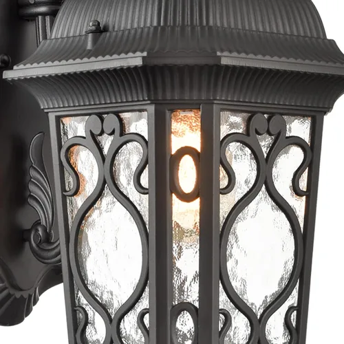 Miniatura 5 de Lámpara de Pared para Exteriores Negra, Linterna de Pared Exterior de 21", Luz de Aplique Impermeable con Pantalla de Cristal Resistente al Agua