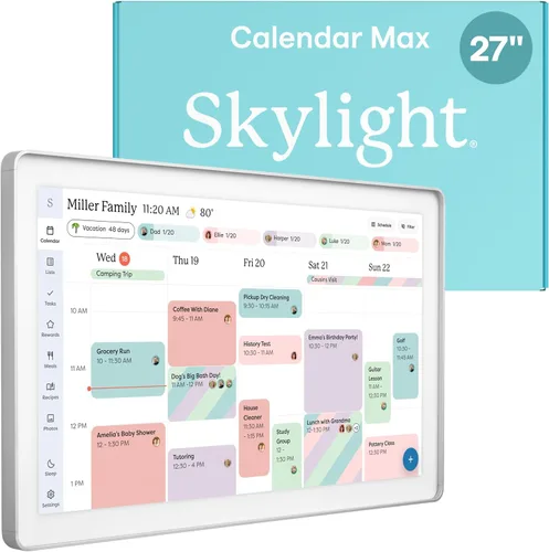 Miniatura 10 de Skylight Calendar Max: Calendario digital inteligente de 27 pulgadas y tabla de tareas, organizador familiar con pantalla táctil interactiva, Carbón