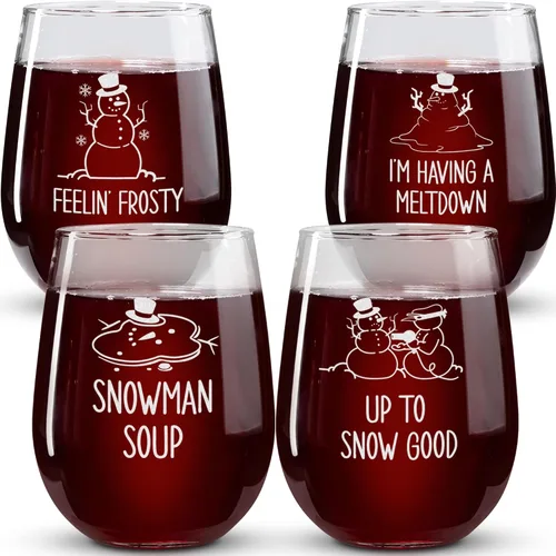 Miniatura 12 de Copas de vino de Navidad – Vaso de supervivencia navideño, está empezando a costar mucho como copas de vino sin tallo de Navidad, juego de 2 copas