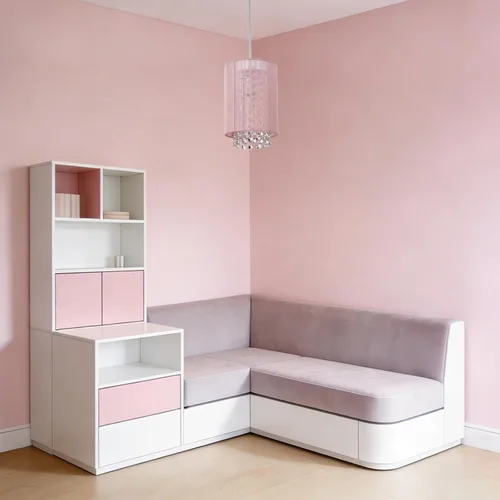 Miniatura 9 de Candelabro pequeño enchufable con 1 luz colgante, lámpara colgante de cristal rosa para dormitorio de niñas