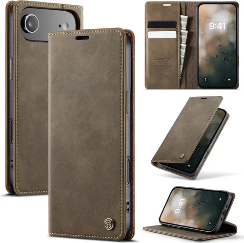 Miniatura 98 de Funda tipo cartera para iPhone 13 de piel tipo cartera con tarjetero y función atril, cierre magnético, bloqueo RFID, TPU a prueba de golpes